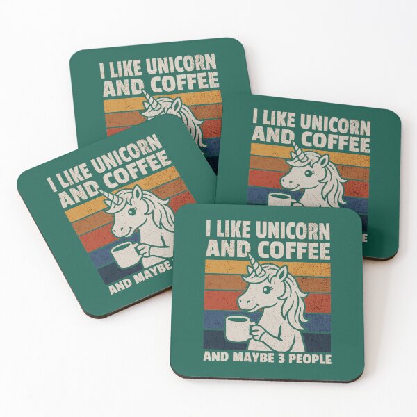 Item preview, I Like Unicorn And Coffee And Maybe 3 People Retro Funny Saying designed and sold by NosandEdgy.