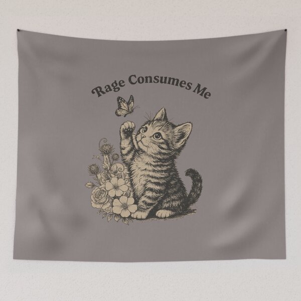 Item preview, Rage Consumes Me Shirt,Funny cute cat designed and sold by Meryem Mamouni.