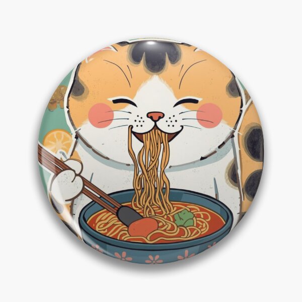 Item preview, Kawaii Cat Eating Ramen designed and sold by JosueShop101.