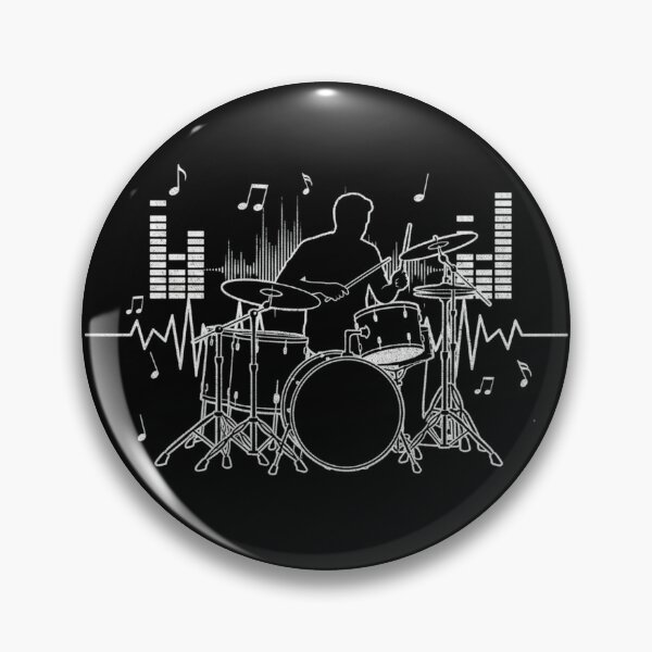 Item preview, Drummer Heartbeat Pulse - Musical Rhythm Drum Kit Silhouette designed and sold by Rhythm Thru Art .
