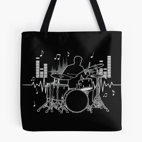 Item preview, Drummer Heartbeat Pulse - Musical Rhythm Drum Kit Silhouette designed and sold by Rhythm Thru Art .