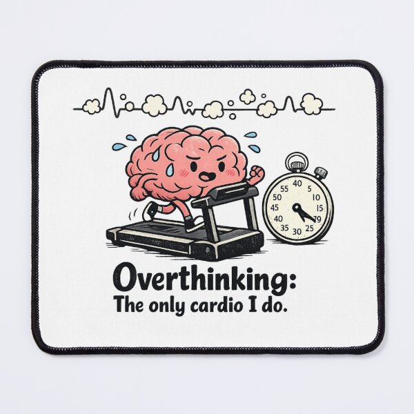 Item preview, Overthinking The Only Cardio I Do Funny Brain designed and sold by DigitalMomy.