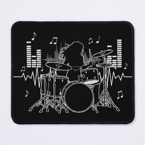 Item preview, Drummer Girl Heartbeat Pulse - Musical Rhythm Drum Kit Silhouette designed and sold by Rhythm Thru Art .