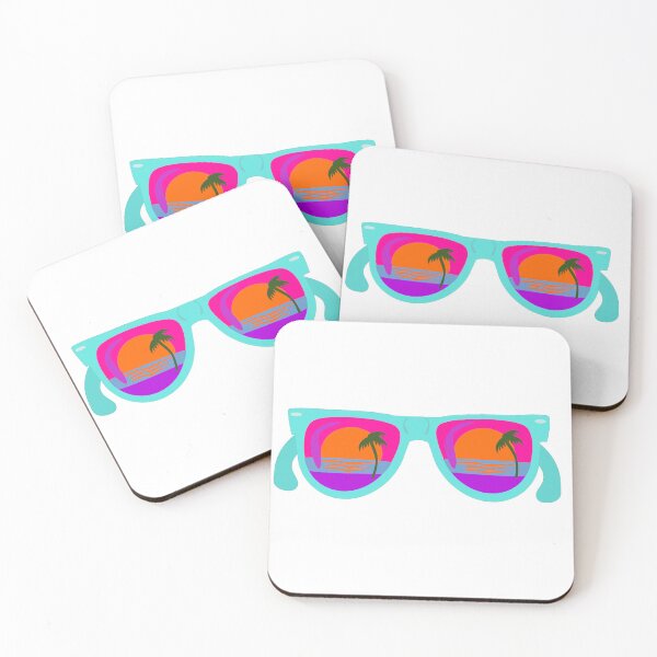 Item preview, Neon Beach Sunglasses Cartoon Retro Style Design designed and sold by mytshirtfort.