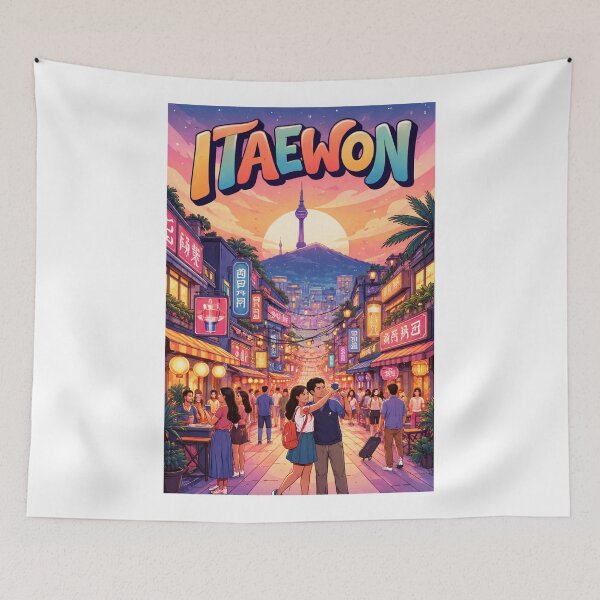 Item preview, Itaewon Nightscape – Seoul’s Global Village Under Namsan Tower designed and sold by Aryabek.