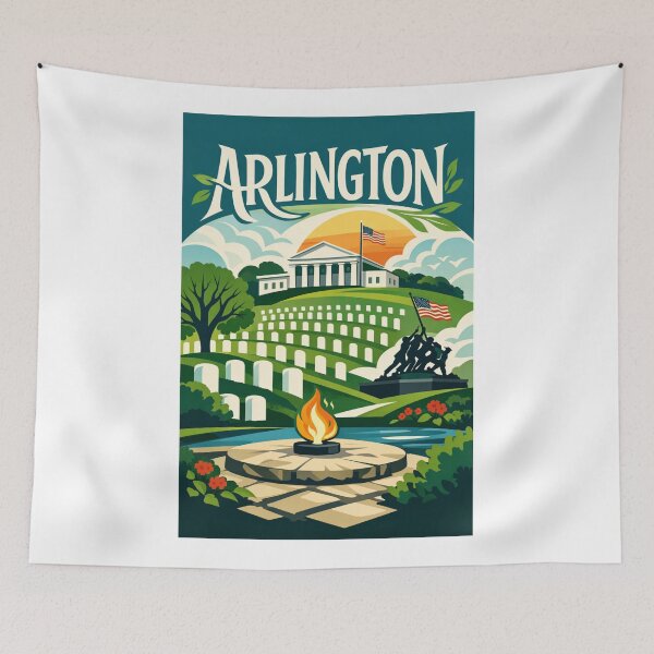 Item preview, Arlington Hilltop Tribute – Memorials, Eternal Flame & National Pride designed and sold by Aryabek.