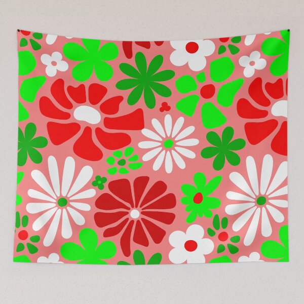 Item preview, vintage christmas groovy 1960s floral designed and sold by Gossip Rag.