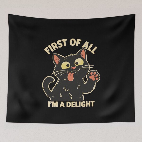 Item preview, First of All I'm a Delight Roaring Black Cat designed and sold by Meryem Mamouni.