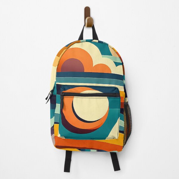 Item preview, Geometric Sun Over Layered Hills Abstract Landscape designed and sold by InkSmithery.