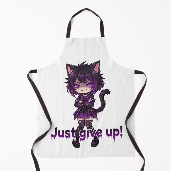 Item preview, Just Give Up! – Purple Chibi Neko Girl Sticker designed and sold by MitniChan.