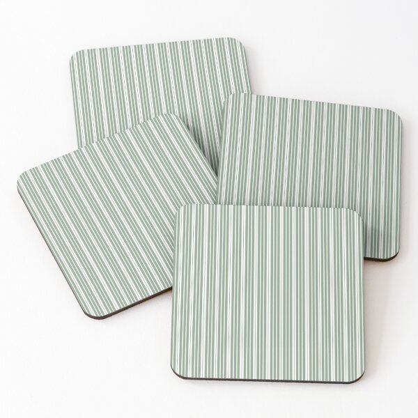 Item preview, Soft Sage on Light Cream Vertical Cabana Stripes designed and sold by Hanna McCown.