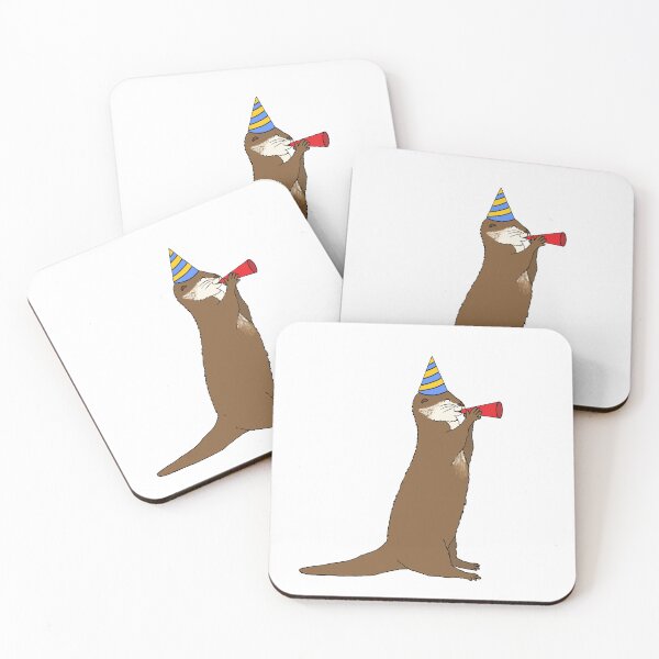 Item preview, Party River Otter Blowing Its Horn Die Cut designed and sold by JoyousArt4u.