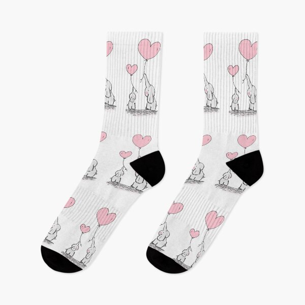 Item preview, mommy and baby elephant holding heart balloons designed and sold by FantasyFair.