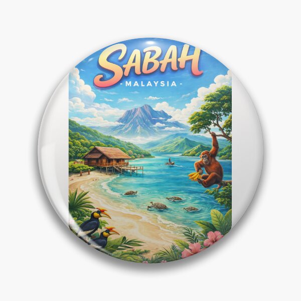 Item preview, Sabah Borneo Wonders – Mount Kinabalu, Sipadan Island & Orangutan Sanctuaries designed and sold by Places On Earth.