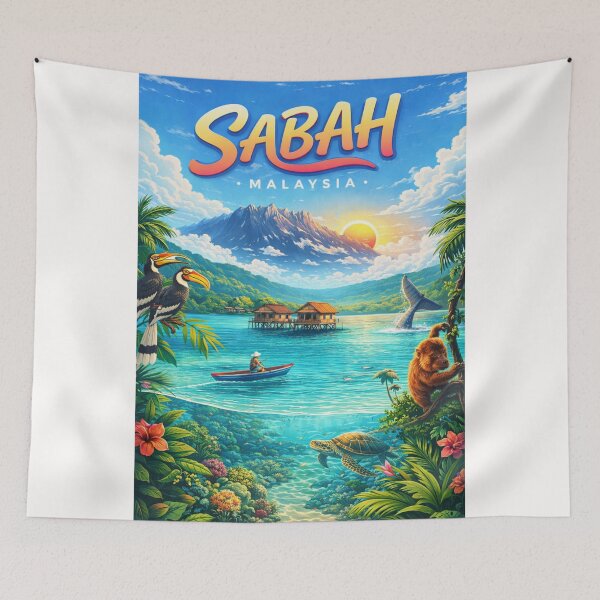 Item preview, Sabah Coastal Splendor – Mount Kinabalu, Coral Reefs & Borneo Wildlife designed and sold by Places On Earth.