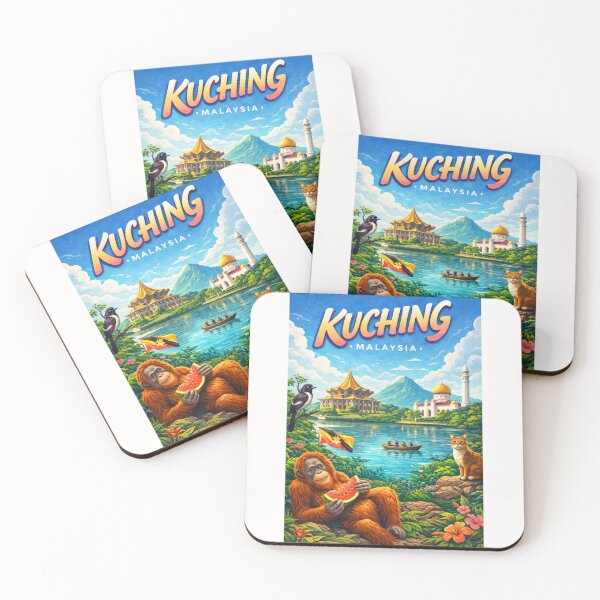 Item preview, Kuching Waterfront Harmony – Sarawak River, State Assembly & Cat Culture designed and sold by Places On Earth.