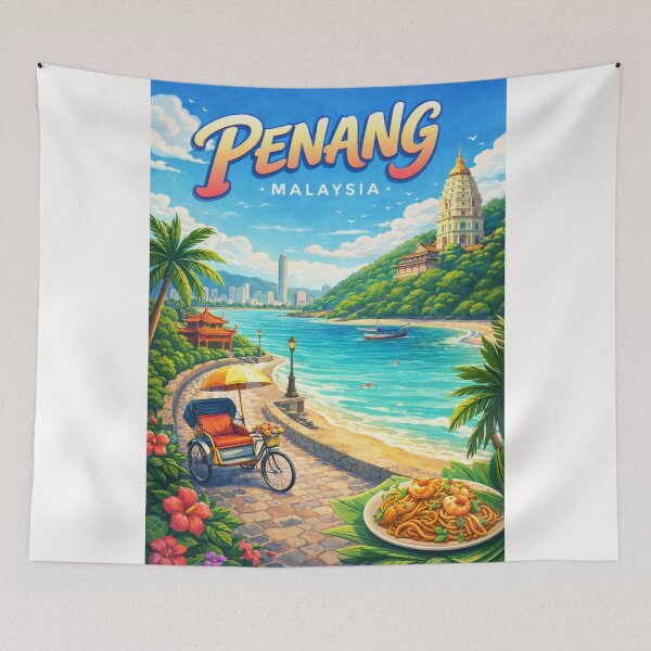 Item preview, Penang Seaside Charm – Gurney Drive, Kek Lok Si & George Town Skyline designed and sold by Places On Earth.