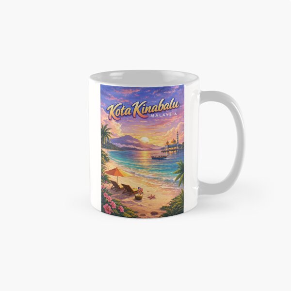 Item preview, Kota Kinabalu Sunset Coast – Tanjung Aru, City Mosque & Mount Kinabalu View designed and sold by Places On Earth.