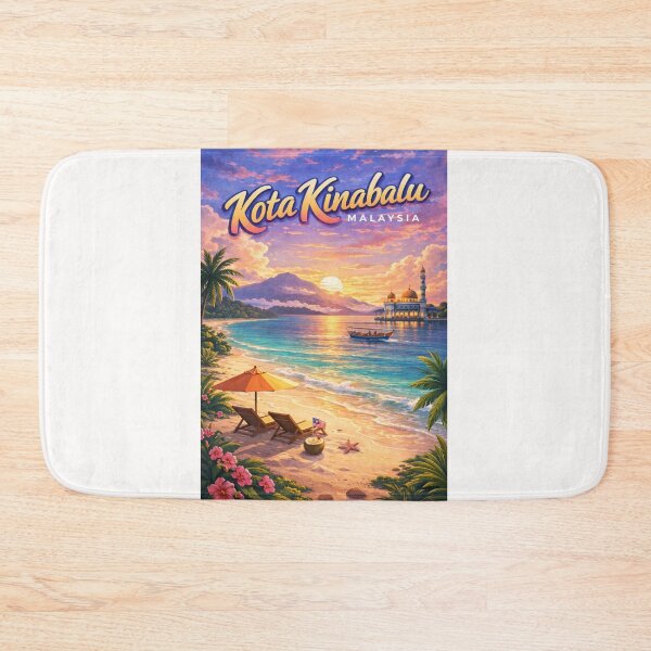 Item preview, Kota Kinabalu Sunset Coast – Tanjung Aru, City Mosque & Mount Kinabalu View designed and sold by Places On Earth.