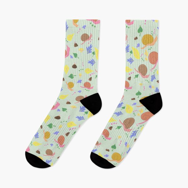 Item preview, Snails and Mushrooms Woodsy Pattern designed and sold by HydrangeaDelMar.