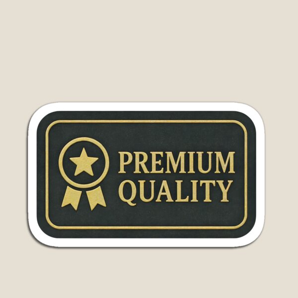 Item preview, Premium quality label with gold star and ribbon emblem designed and sold by Creative88Art.