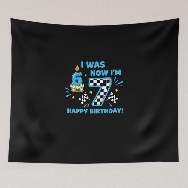 Item preview, 7 Years Old Birthday Checkered I was 6 Now I'm 7 Birthday designed and sold by heymbe.