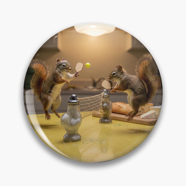 Item preview, Rowdy Red Squirrels Play Pickleball on Kitchen Table designed and sold by Tridentulus.