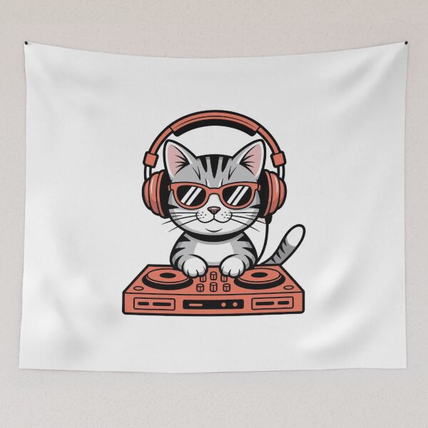 Item preview, DJ Cat Musician Style Funny Cat Humor designed and sold by Meryem Mamouni.