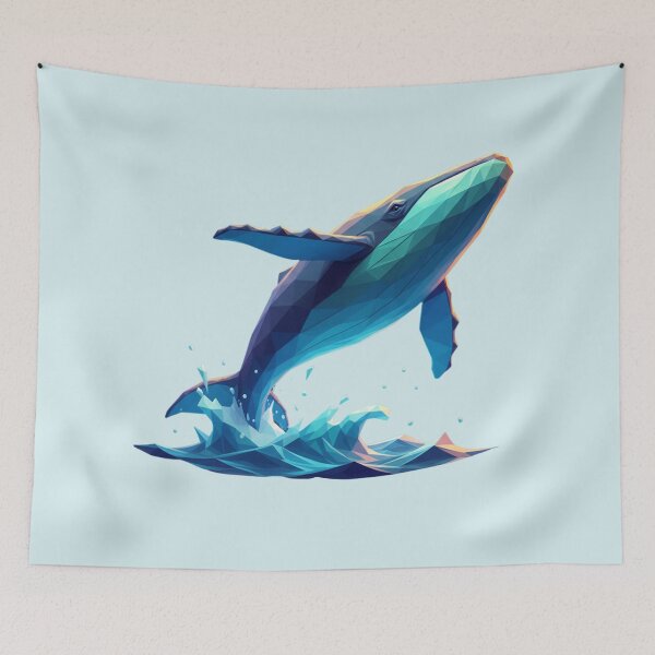 Item preview, Geometric Breaching Whale Splash designed and sold by bsbd-action.