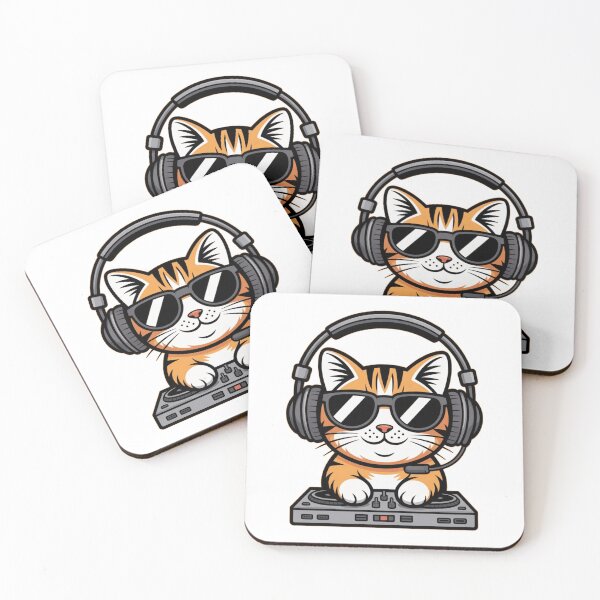 Item preview, DJ Cat Musician Style Funny Cat  designed and sold by Meryem Mamouni.