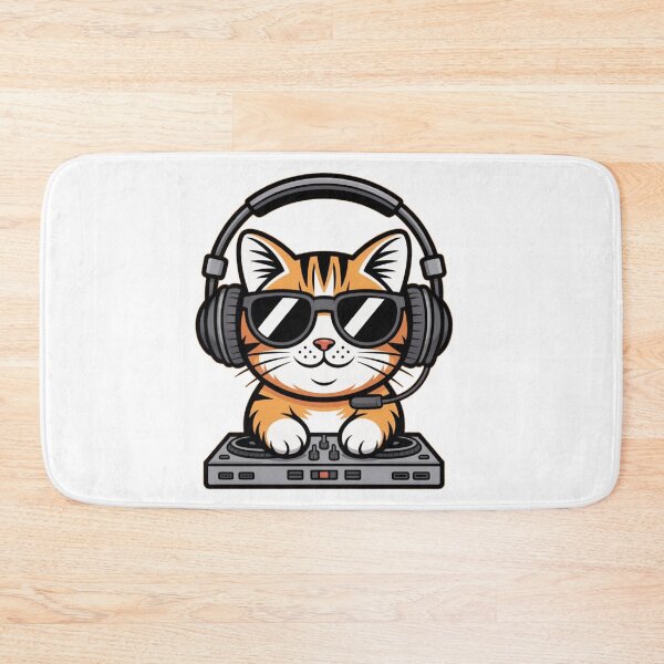 Item preview, DJ Cat Musician Style Funny Cat  designed and sold by Meryem Mamouni.