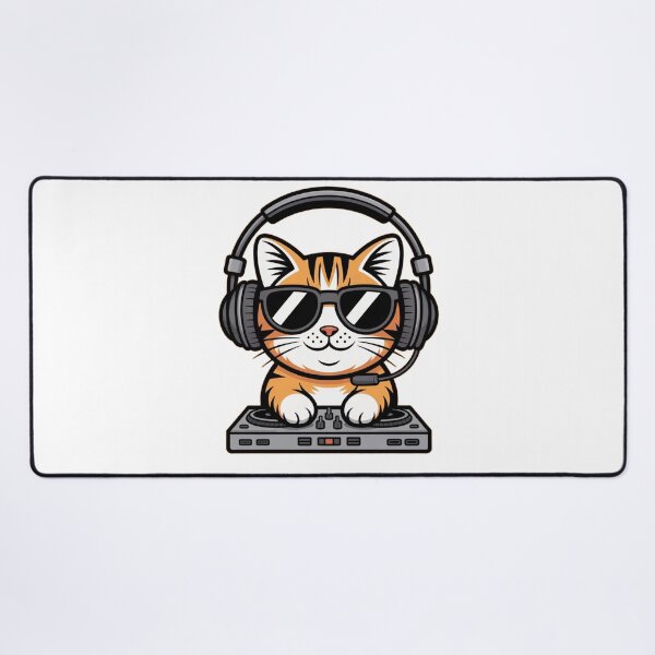 Item preview, DJ Cat Musician Style Funny Cat designed and sold by Meryem Mamouni.