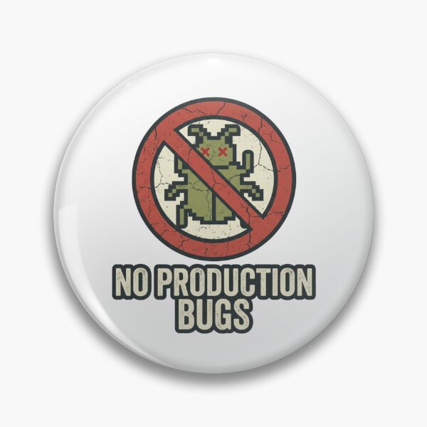 Item preview, No Production Bugs Retro Pixel Art Graphic for Tech Workers designed and sold by chattsuede.