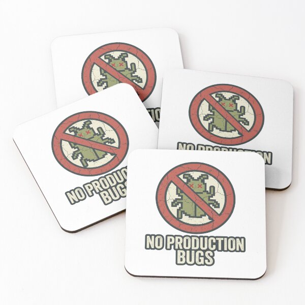 Item preview, No Production Bugs Retro Pixel Art Graphic for Tech Workers designed and sold by chattsuede.