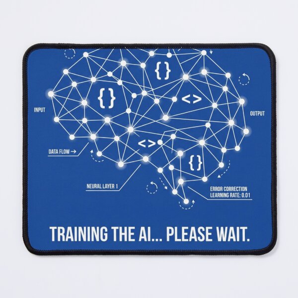 Item preview, Training The Ai Please Wait Funny Tech Mascot for Programmers designed and sold by chattsuede.