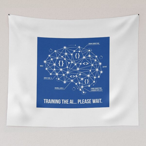 Item preview, Training The Ai Please Wait Funny Tech Mascot for Programmers designed and sold by chattsuede.