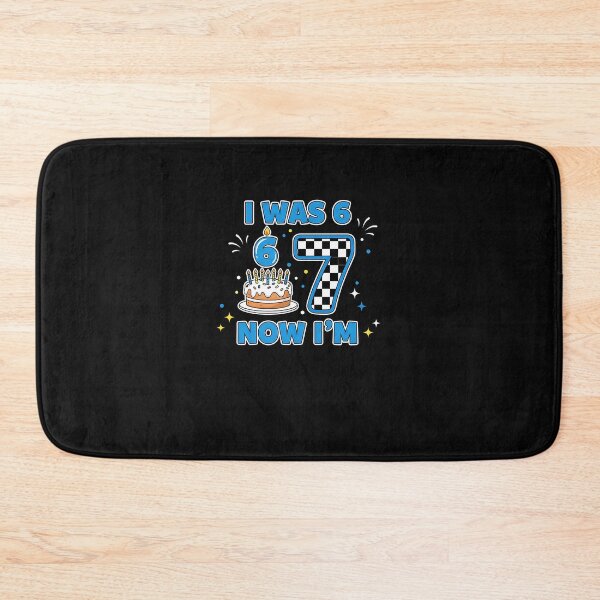 Item preview, I was 6 Now I'm 7 Blue Checkered Funny Birthday Boy Kid  designed and sold by yaginoie.