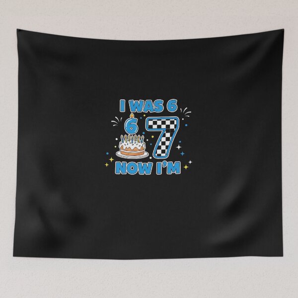 Item preview, I was 6 Now I'm 7 Blue Checkered Funny Birthday Boy Kid  designed and sold by yaginoie.