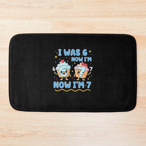 Item preview, I was 6 Now I'm 7 Blue Checkered Funny Birthday Boy Kid designed and sold by yaginoie.