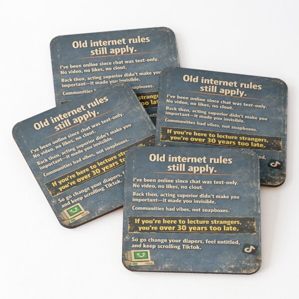 Item preview, Old Internet Rules Still Apply – Retro Sarcasm Internet Culture designed and sold by The Satire Fuggler.