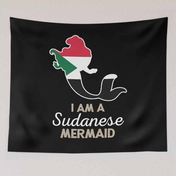Item preview, Sudan Flag Sudanese Mermaid designed and sold by countryflags.