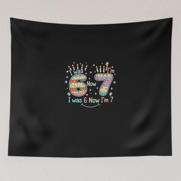 Item preview, 7 Years Old Birthday I was 6 Now I'm 7 6 7 Funny Kids Girls designed and sold by yaginoie.