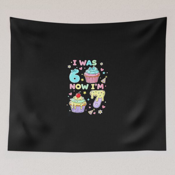 Item preview, 7th Birthday Girl I was 6 Now I'm 7 Year Old Girl Birthday designed and sold by yaginoie.