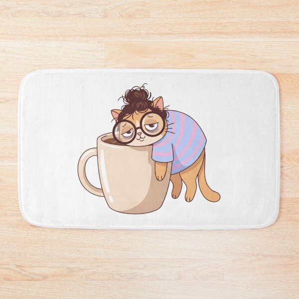 Item preview, Kawaii Sleepy Cat Coffee Lover Cute Mascot for Cat Owners designed and sold by chattsuede.
