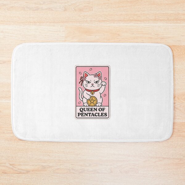 Item preview, Kawaii Queen of Pentacles Lucky Cat Mascot for Tarot Readers designed and sold by chattsuede.