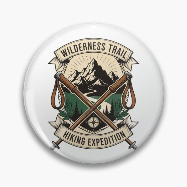 Item preview, Vintage style hiking expedition logo with mountains and trees designed and sold by VerizalShop.