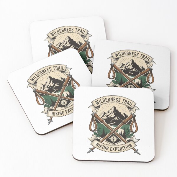 Item preview, Vintage style hiking expedition logo with mountains and trees designed and sold by VerizalShop.