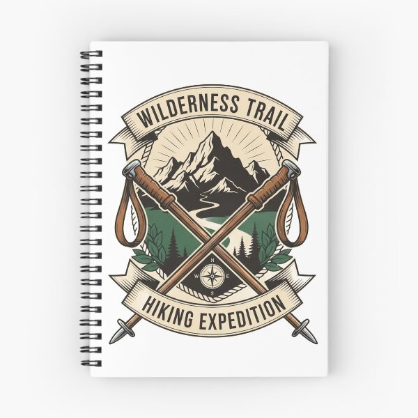 Item preview, Vintage style hiking expedition logo with mountains and trees designed and sold by VerizalShop.