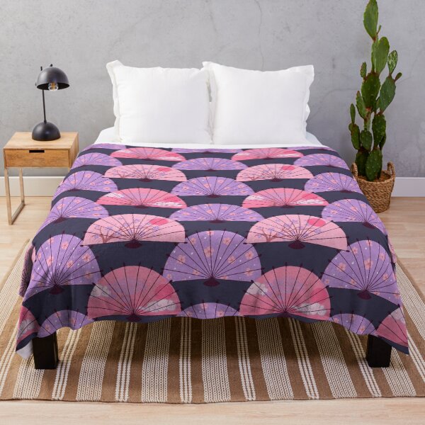 Item preview, Pink and purple Japanese fans designed and sold by Home Cyn Home.