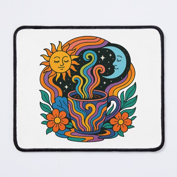 Item preview, Psychedelic Sun Moon Coffee Art designed and sold by chromatalove.